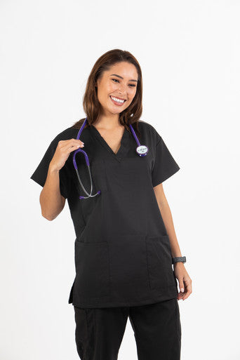 Comfort Scrub Top Black